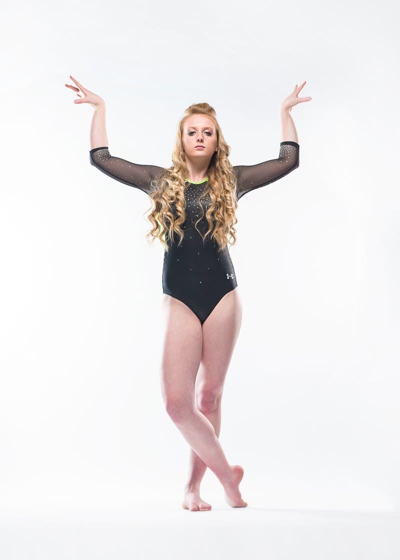 Gymnast in standing pose, variation 13